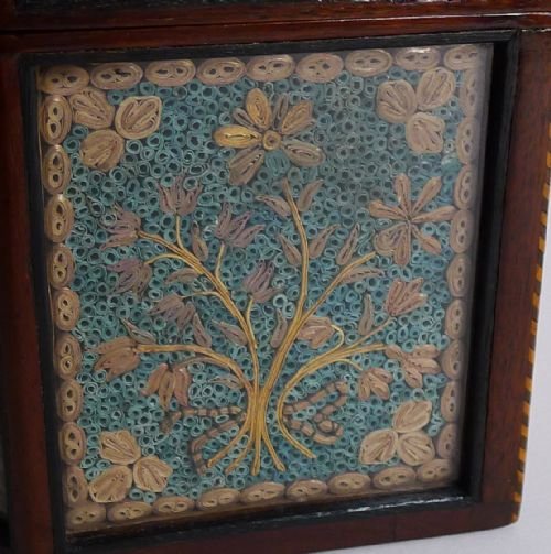 fig 2. Rare Large George III Octagonal Rolled Paper or Quillwork Tea Caddy c.1790