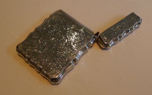 fig 1. Antique English Sterling Silver Visiting Card Case - 1906