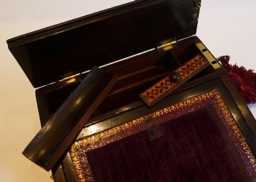 fig 3. Rare Miniature Tunbridge Ware Lap Desk - Apprentice Piece .c1860