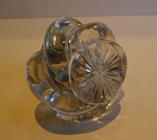 fig 1. Unusual & Stylish Swirled Glass & Sterling Silver Inkwell