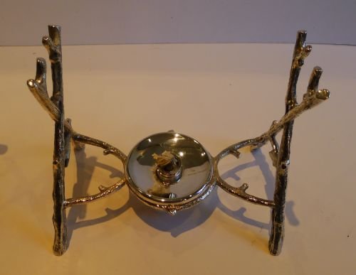 fig 2. Antique English Fern Engraved Spirit Kettle c.1880