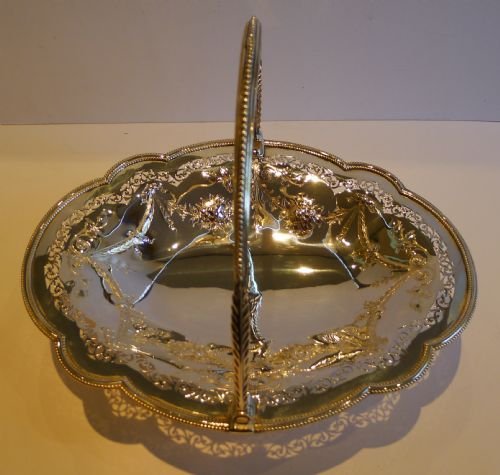 fig 1. Pretty Antique English Silver Plated Basket - Registration Diamond - 1866