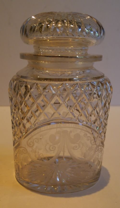 fig 1. Stunning English Silver Plate & Cut Crystal Pickle Jar by Henry Wilkinson c.1860