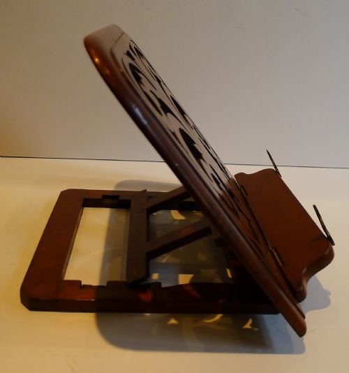 fig 1. Antique English Carved Walnut Book Stand / Lectern c.1860