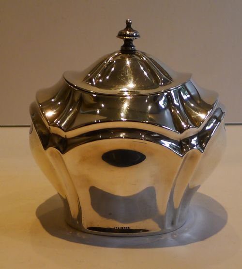 Large Antique English Silver Plated Tea Caddy by H. Dunsheath