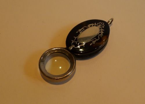 Pretty Tortoise Shell Clad Magnifying Glass / Loop - Silver Pique