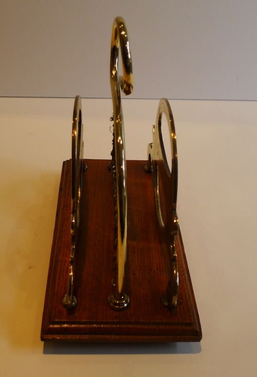 fig 1. Unusual Oak & Brass Letter Rack or Holder by William Tonk c.1890