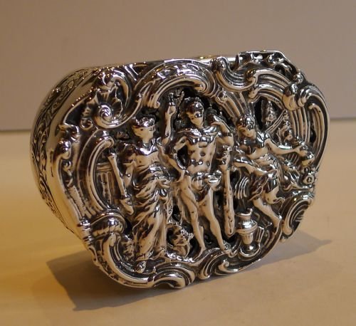 Fabulous Antique Sterling Silver Pot-pourri Box by William Comyns - Classical Scene