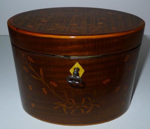 Stunning Antique English Inlaid Harewood Tea Caddy C.1790