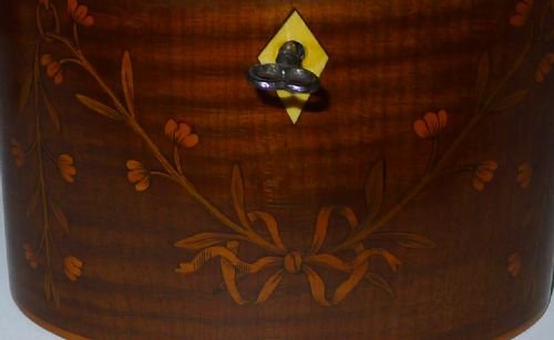 fig 1. Stunning Antique English Inlaid Harewood Tea Caddy c.1790