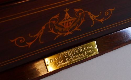 fig 2. Magnificent Antique English Inlaid Rosewood Cigar Cabinet / Humidor - 1911