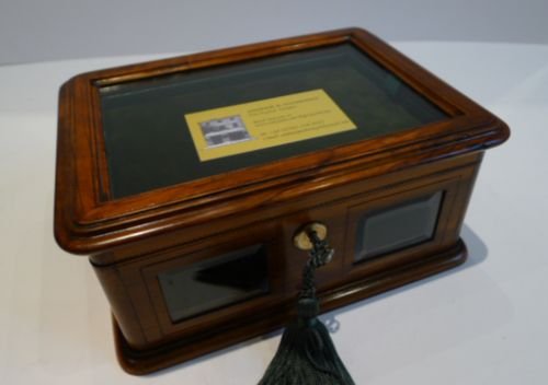 Charming Antique Glazed Walnut Jewellery Box C.1880
