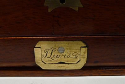 fig 2. Georgian English Brass Inlaid Mahogany Artist's / Water Color Box by T.J. Morris c.1820