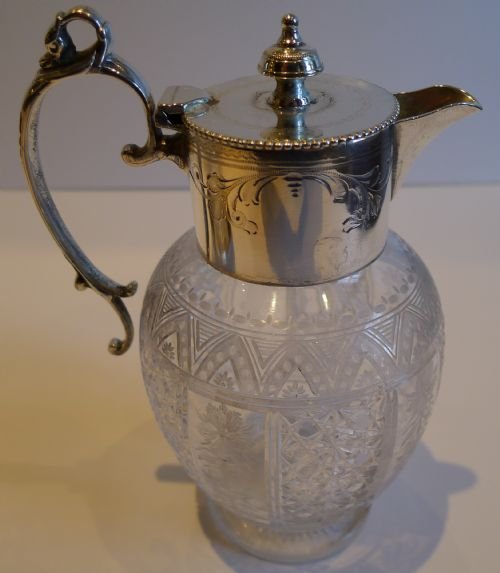 fig 1. Exquisite Antique Silver Plate and Crystal Sugar and Cream c.1880 - Scottish Retailer