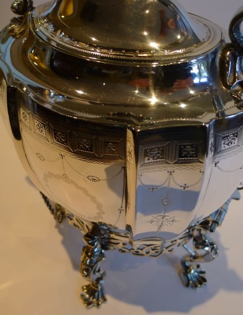 fig 2. Top-Notch Antique English Silver Plated Spirit Kettle on Stand c.1900 by Goodfellow & Son, London