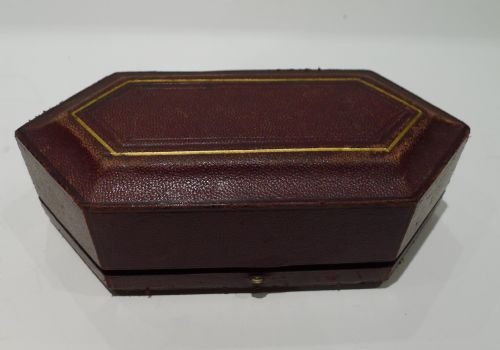 fig 1. Boxed Antique English Oak & Silver Plate Novelty Salts & Spoons c.1890