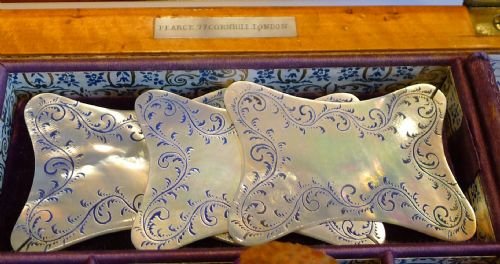fig 3. Grandest Antique English Inlaid Satinwood Sewing Box c.1850 by Pearce, London