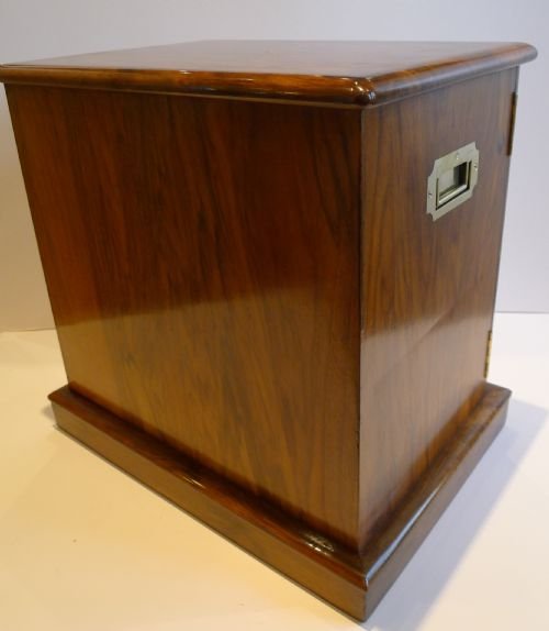 fig 1. Magnificent Large Antique English Walnut Cigar Cabinet / Box / Humidor c.1860