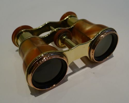 fig 1. Pretty Gold Coloured Mother of Pearl Antique Opera Glasses - French c.1900