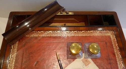 fig 2. Antique English Rosewood Writing Slope / Lap Desk c.1835 - William IV