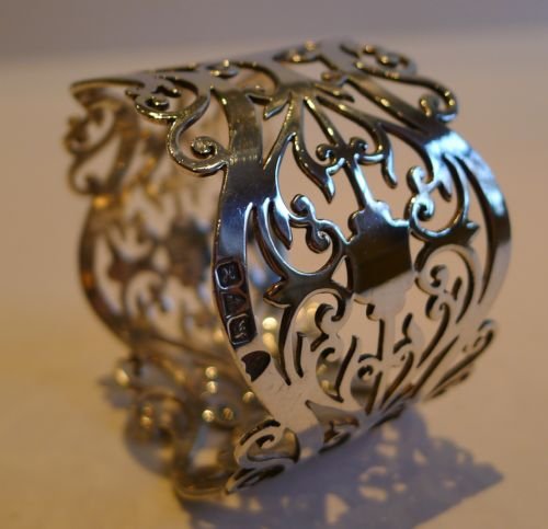 fig 1. Exquisite Antique Sterling Silver Napkin Ring - Chester 1908