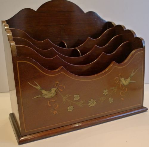 Stunning Inlaid Letter / Stationery Rack or Holder - Signed, Weedon, Sloane St. C.1900