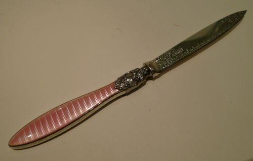 Fabulous Sterling Silver & Guilloche Enamel Letter Opener - 1904