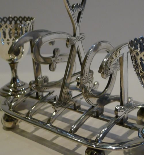 fig 1. English Victorian TOAST Rack and Egg Cup Cruet c. 1880