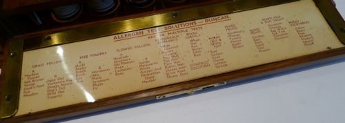 fig 1. Antique Walnut Homeopathic / Allergen Test Set by Duncan Flockhart of Edinburgh & London