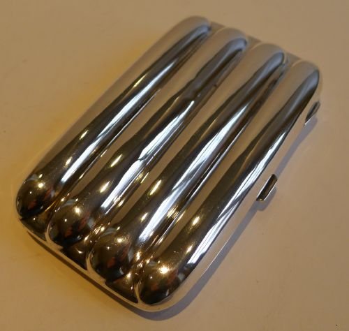 fig 1. English Sterling Silver Four Finger Cigar Case - 1913