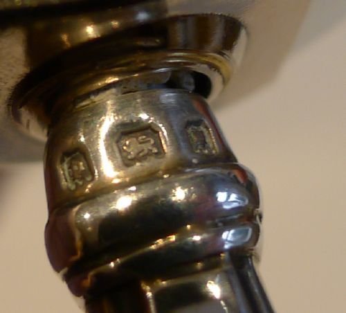 fig 1. Stunning English Sterling Silver & Enamel Handled Magnifying Glass - 1930