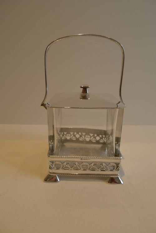 Handsome Antique English Biscuit Box - Arts & Crafts C.1900