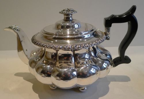 fig 1. Grand English Georgian Old Sheffield Silver Plate Tea Set c.1830