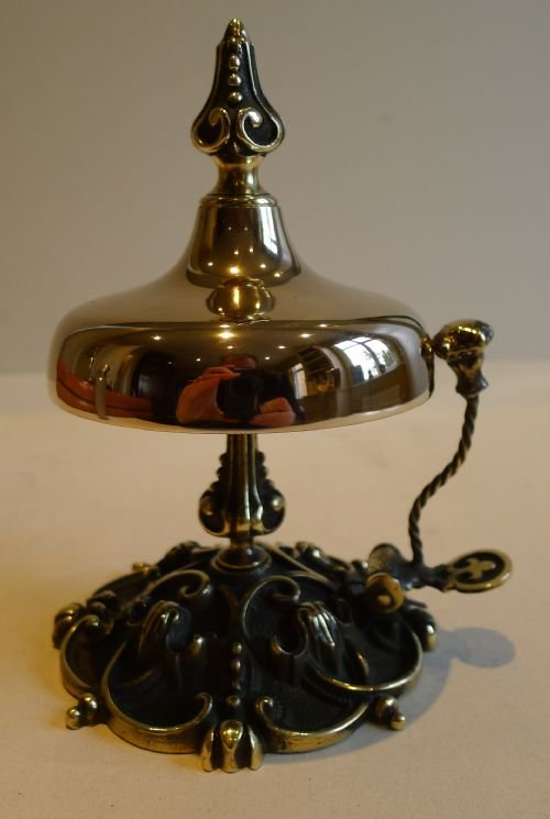 Antique English Brass Desk / Counter Bell - Registration Diamond for 1864