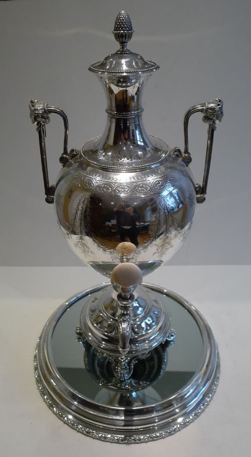 Grand Antique English Silver Plated Urn by Elkington - 1867