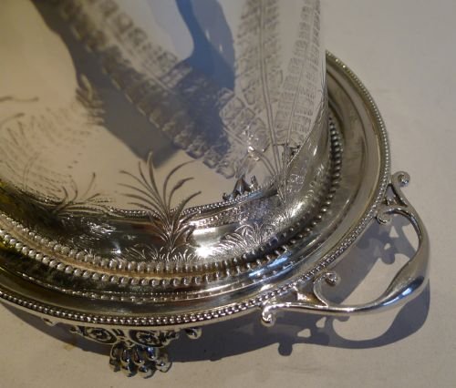 fig 1. Antique English Silver Plated Biscuit Box c.1880 - Ferns