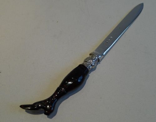 Charming English Sterling Silver and Celluloid Figural Letter Opener - 1926