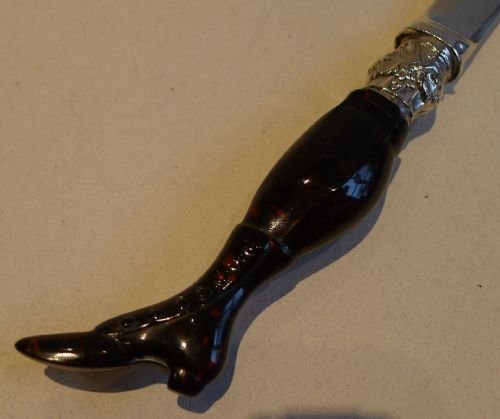 fig 1. Charming English Sterling Silver and Celluloid Figural Letter Opener - 1926