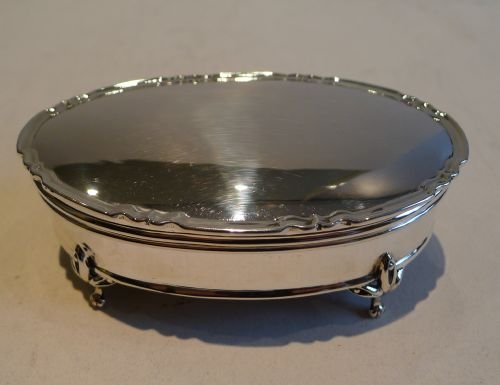 Antique Sterling Silver Jewellery or Trinket Box - 1917