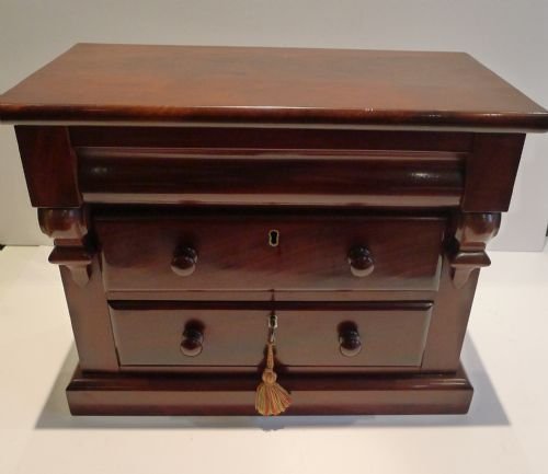 Unusual Miniature (Apprentice Piece) Scottish Mahogany Chest of Drawers / Dresser C.1870