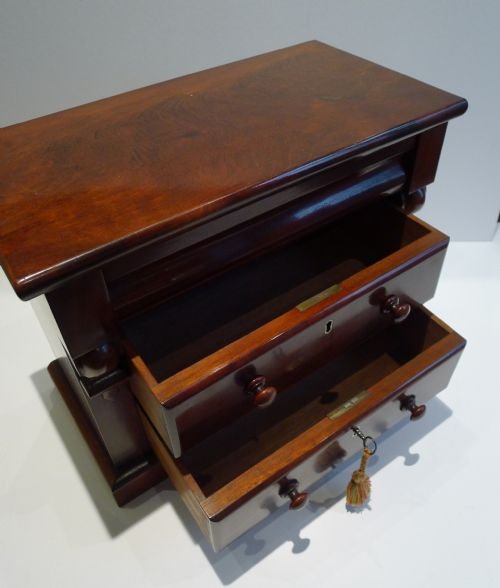 fig 1. Unusual Miniature (Apprentice Piece) Scottish Mahogany Chest of Drawers / Dresser c.1870