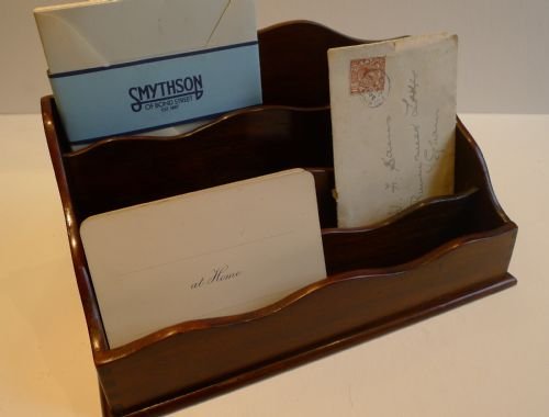 Antique English Mahogany Stationery Holder or Caddy C.1900