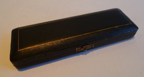 fig 1. Boxed Pair Antique English Silver Plate and Mother of Pearl Butter Knives c.1890