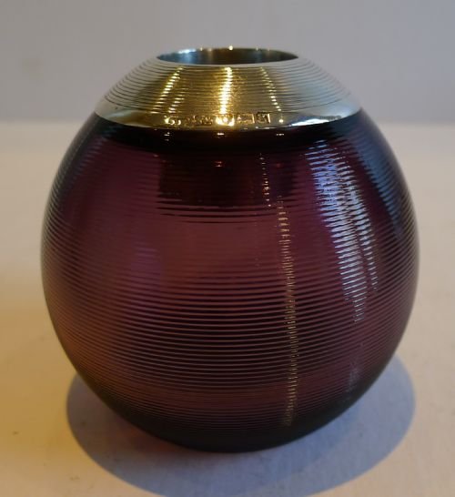 Rare Large Amethyst Coloured Match Striker - Sterling Silver, London 1902