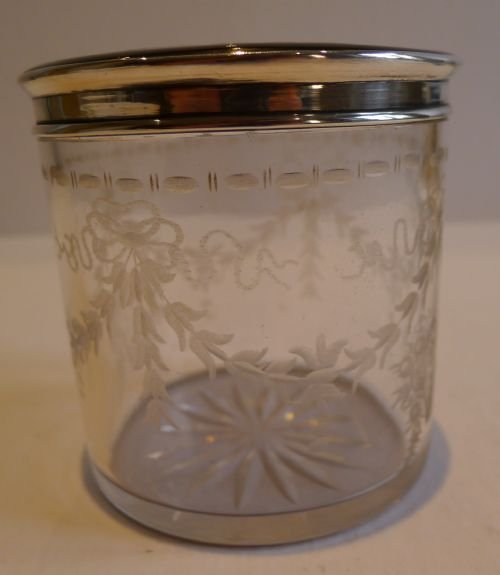 fig 1. Stunning Antique English Vanity Jar - Tortoiseshell & Sterling Silver Lid - 1910