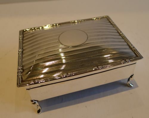 English Sterling Silver Jewellery Box - 1917