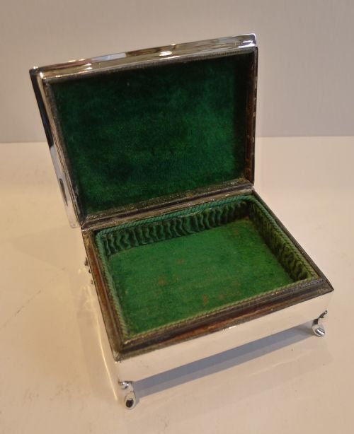 fig 1. English Sterling Silver Jewellery Box - 1917