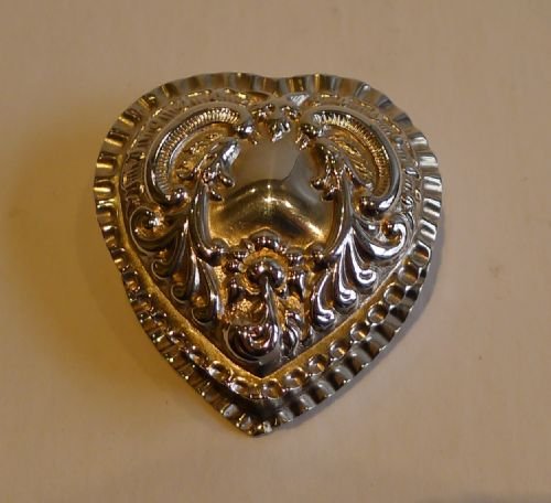 Antique English Sterling Silver Heart Pill Box - Victorian - 1901