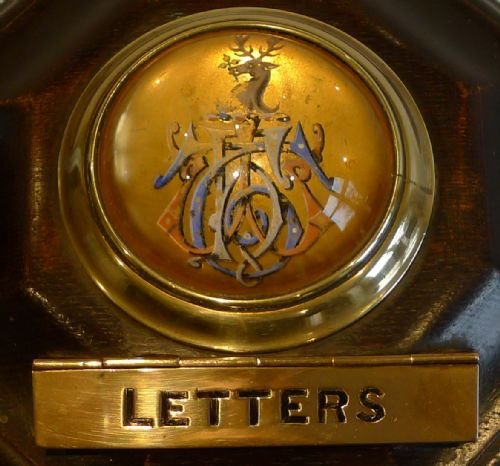 fig 2. Rare Antique English Letters Post Box by Halstaff & Hannaford - Crystal Topped c.1870