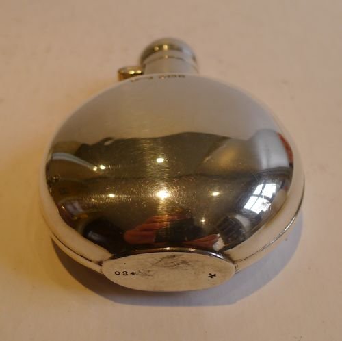 fig 1. English Sterling Silver Hip Flask by James Dixon & Sons - 1915
